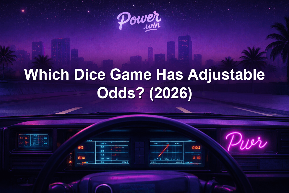 Power.Win banner: dice game with adjustable odds